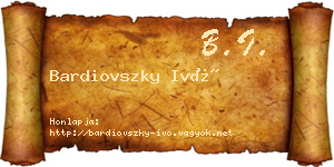 Bardiovszky Ivó névjegykártya